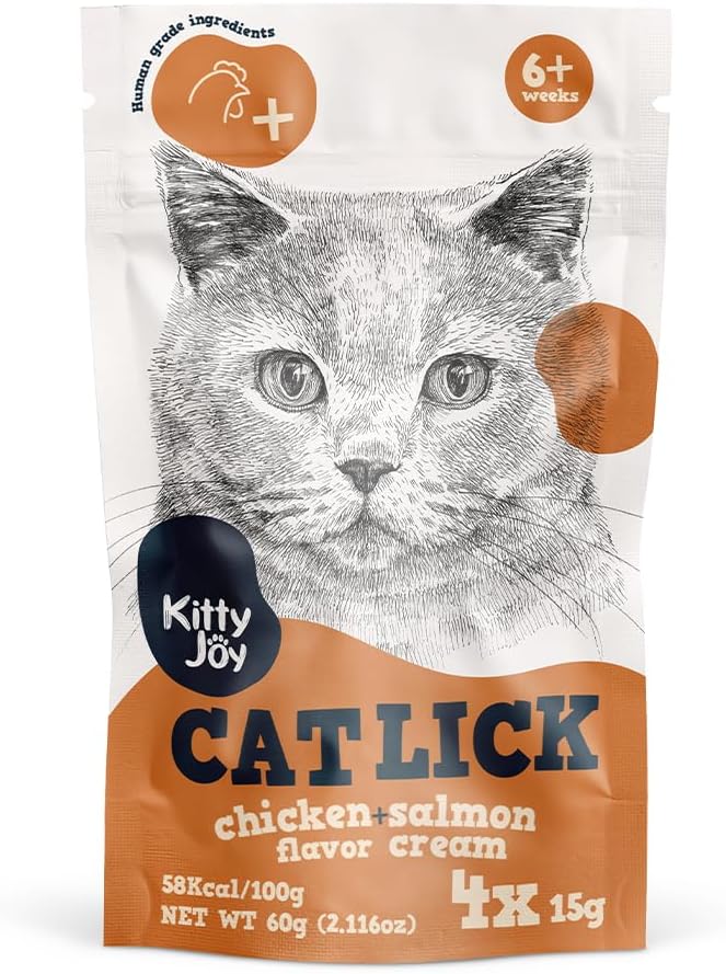 Cat Lick Chicken + Salmon Flavor Cream Cat Treats 60g,4x15g