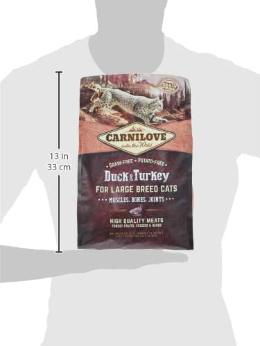 Carnilove Duck & Turkey Dry Food for Large Breed Adult Cats – 2kg (Grain‑Free Premium Nutrition)