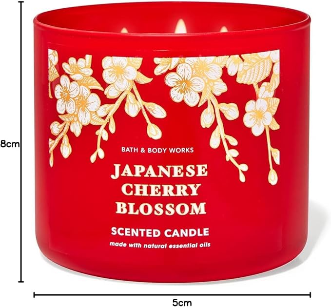 Bath & Body Works Japanese Cherry Blossom Soy Wax Bean Candle – 227g (Elegant Floral Glow)