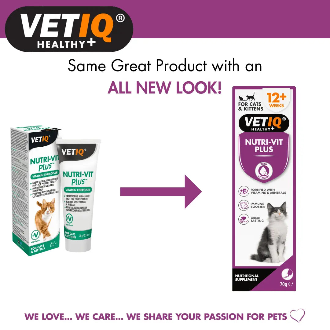 VETIQ Nutri‑Vit Plus – High‑Energy Multivitamin Paste for Cats & Dogs (70g, UK Formula)