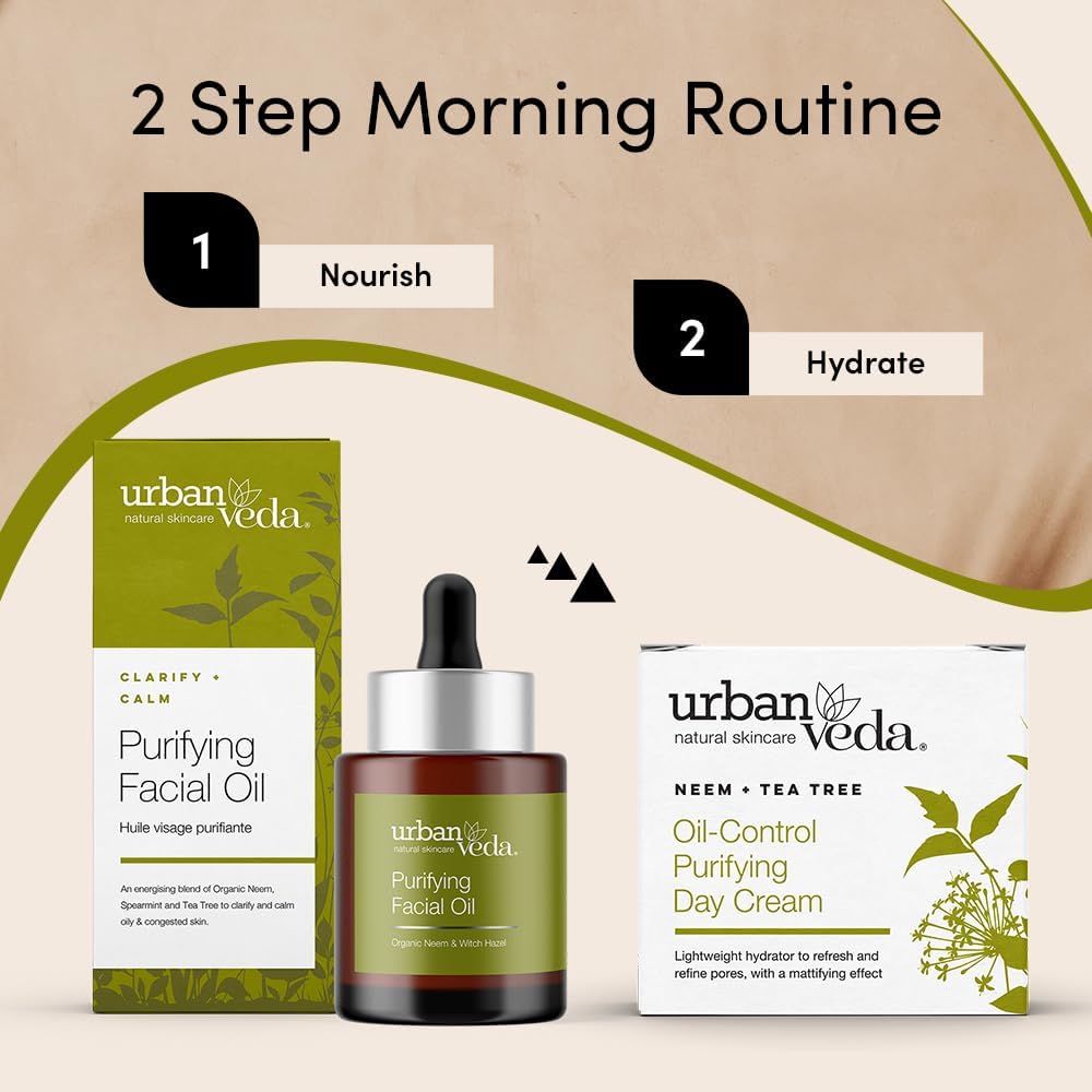 Urban Veda Purifying Facial Oil 30 ml — Natural Clarifying Care for Oily & Acne‑Prone Skin