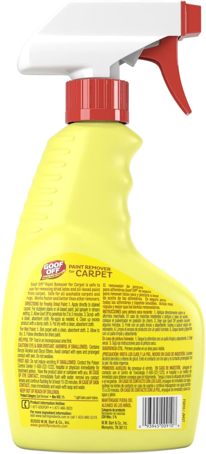 Goof Off Professional Strength Paint Remover – 12oz Carpet Stain Eliminator Zipicka