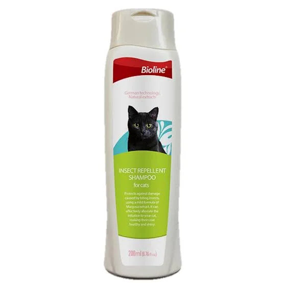 Bioline Cat Shampoo — Anti‑Flea & Tick Formula with Margosa Oil 200ml