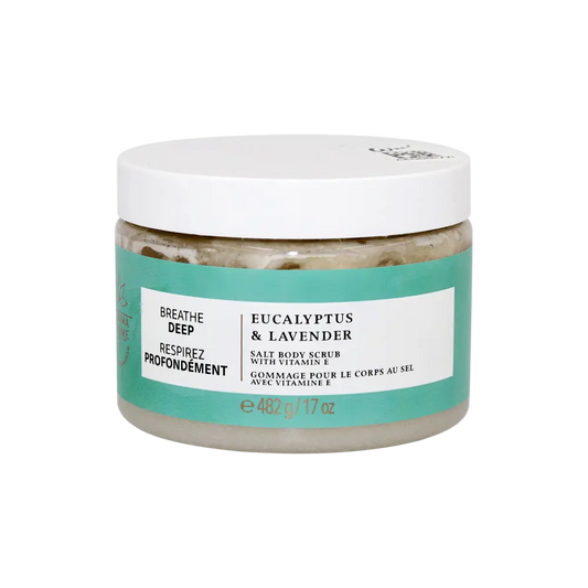 Bath & Body Works Breathe Deep Salt Body Scrub – Eucalyptus & Lavender with Vitamin E (17 oz / 482 g)