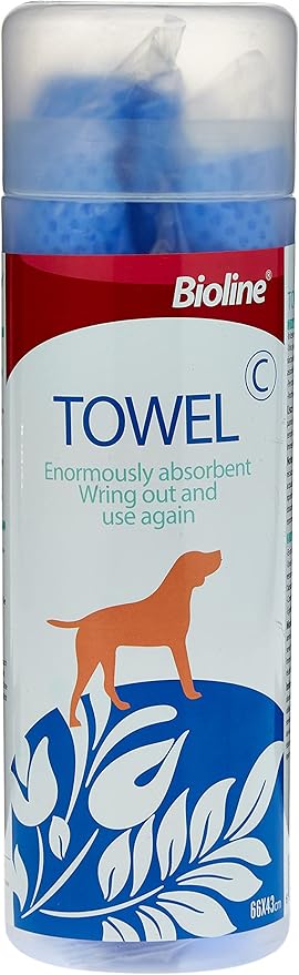 Bioline Highly Absorbent Pet Bath Towel – 66×43cm (Quick‑Dry Cleaning Towel)
