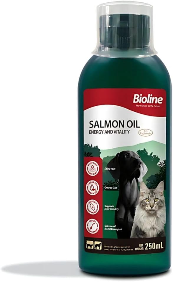 Bioline Norwegian Salmon Oil – Omega‑Rich Skin & Coat Supplement for Cats & Dogs (250ml)