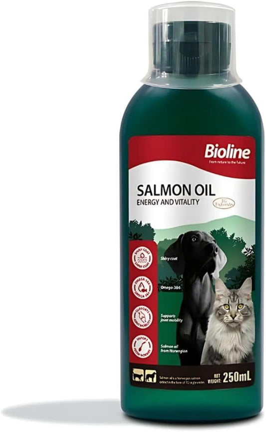 Bioline Norwegian Salmon Oil – Omega‑Rich Skin & Coat Supplement for Cats & Dogs (250ml)