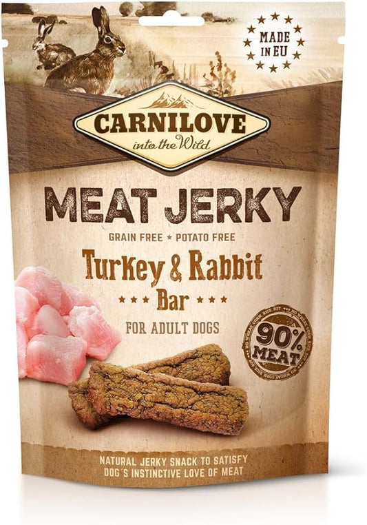 Carnilove Jerky Snack – Turkey & Rabbit High‑Meat Bar for Dogs (100g)