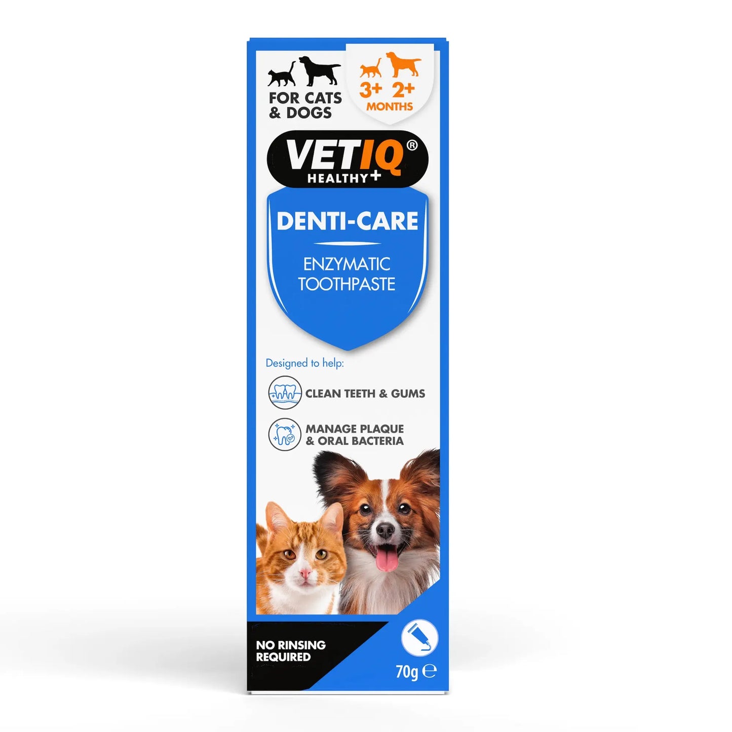 VETIQ Denti‑Care Enzymatic Toothpaste – Plaque & Fresh Breath Formula (70g, UK Brand)