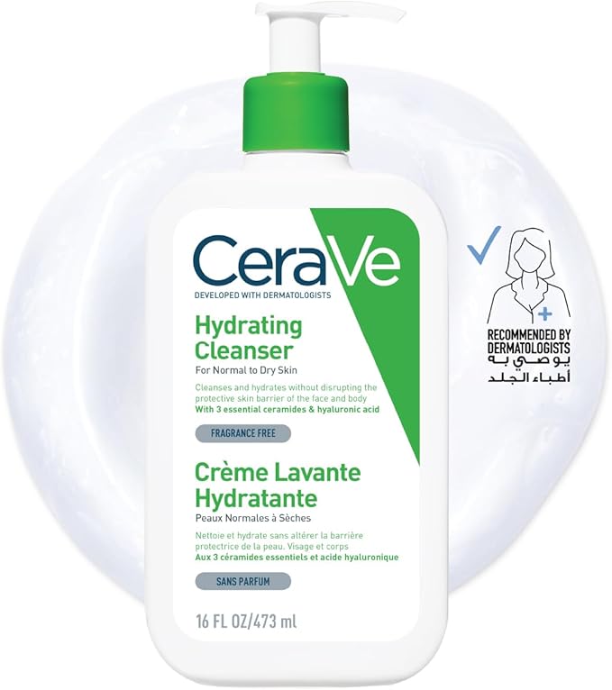 CeraVe Hydrating Cleanser for Normal to Dry Skin – With Hyaluronic Acid & Ceramides 473 Ml