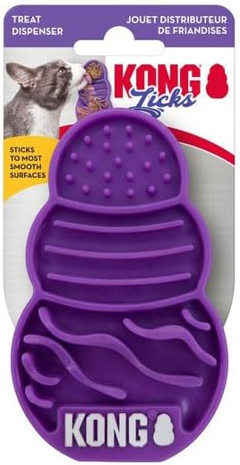 KONG Licks Kitty Treat Mat – Suction‑Cup Feeding Pad for Paste, Treats, Dry & Wet Food