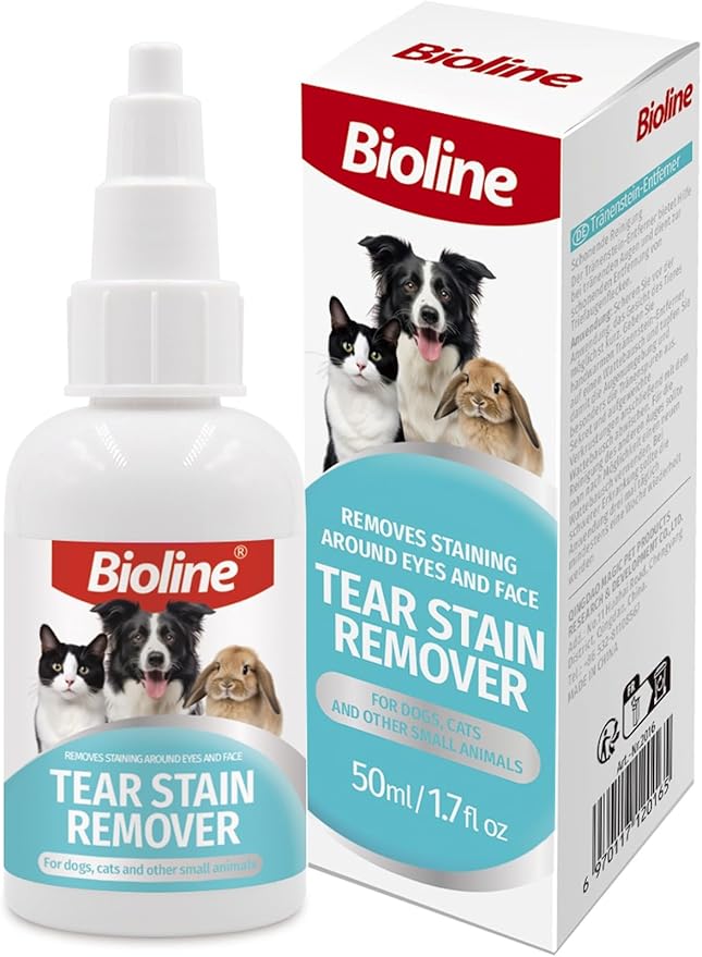 Bioline Tear Stain Remover – Gentle Eye Care for Dogs & Cats (50ml, German Brand)