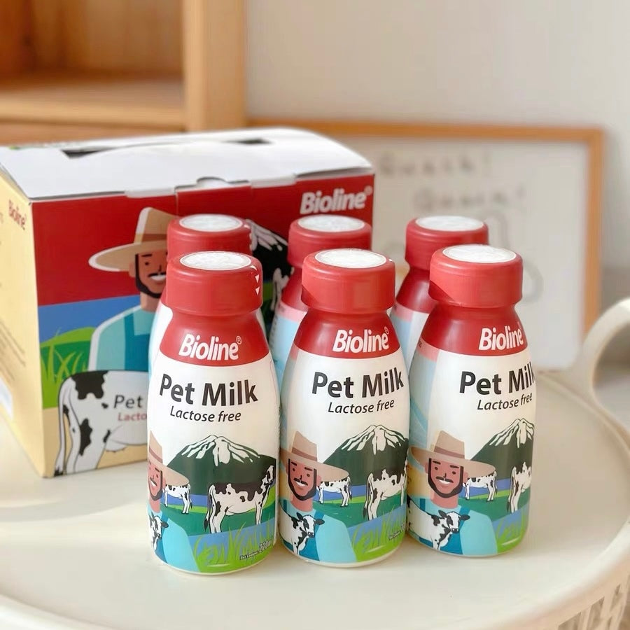 Bioline Pet Milk 220ml × 6 – Lactose‑Free with Fish Oil (Box of 6 Packs)