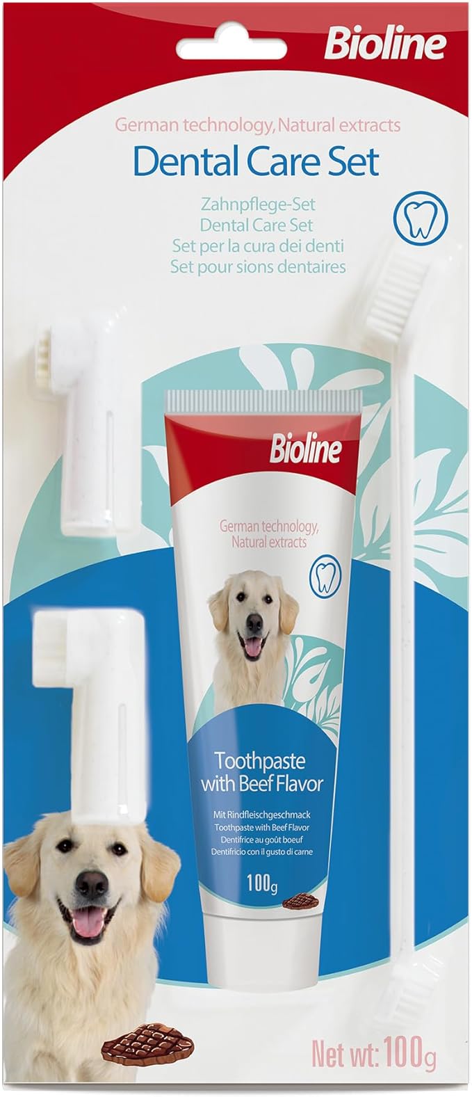 Bioline Dental Care Set, Cleans Teeth and Freshens Breath Beef Flavor -100 Gm