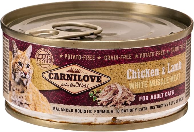 Carnilove Chicken & Lamb Wet Food for Adult Cats – Grain‑Free High‑Meat Formula (12×100g)