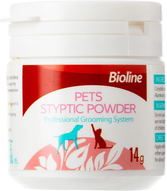 Bioline Styptic Powder – Quick Stop Bleeding Formula for Pets (14g, German Brand)