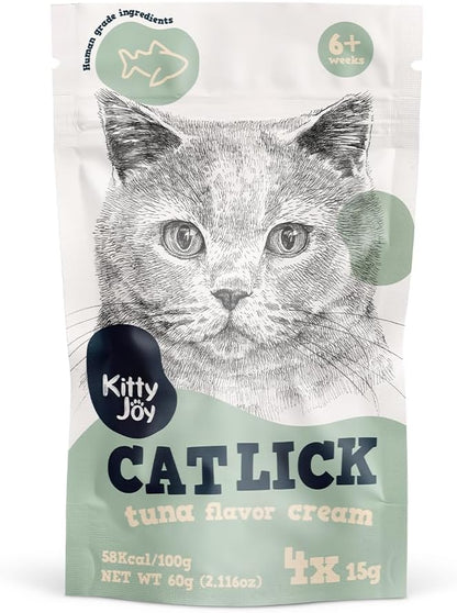 Kitty Joy Cat Lick Tuna Flavor Cream Cat Treats 60g, 4x15g - front of pack