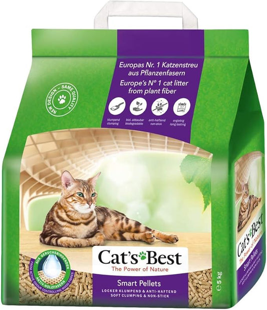 Cat’s Best Nature Gold Clumping Cat Litter 5 kg — Eco Pellets, Biodegradable, Low Tracking, Strong Odour Contro