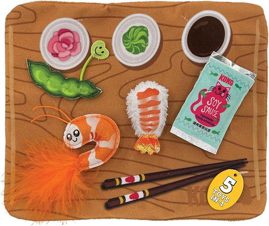 KONG Pull‑A‑Partz Sushi – Multi‑Piece Cat Toy for Batting, Tugging & Puzzle Play