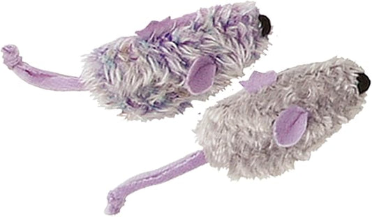Purple & Frosty Grey Mouse – Soft Plush Cat Toy for Batting, Chasing & Play