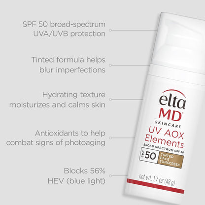 EltaMD UV Elements Tinted Sunscreen SPF 44 48g - key benefits and product claims