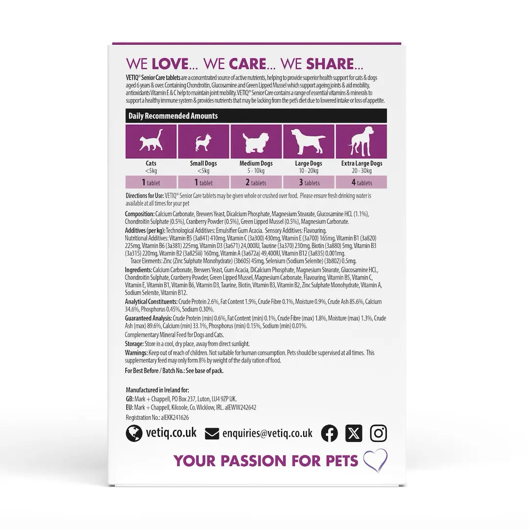 VENTIQ Senior Care Tablets – Daily Joint & Vitality Support for Aging Pets (45 Tablets)