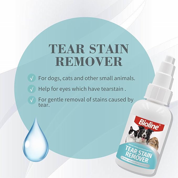 Bioline Tear Stain Remover – Gentle Eye Care for Dogs & Cats (50ml, German Brand)