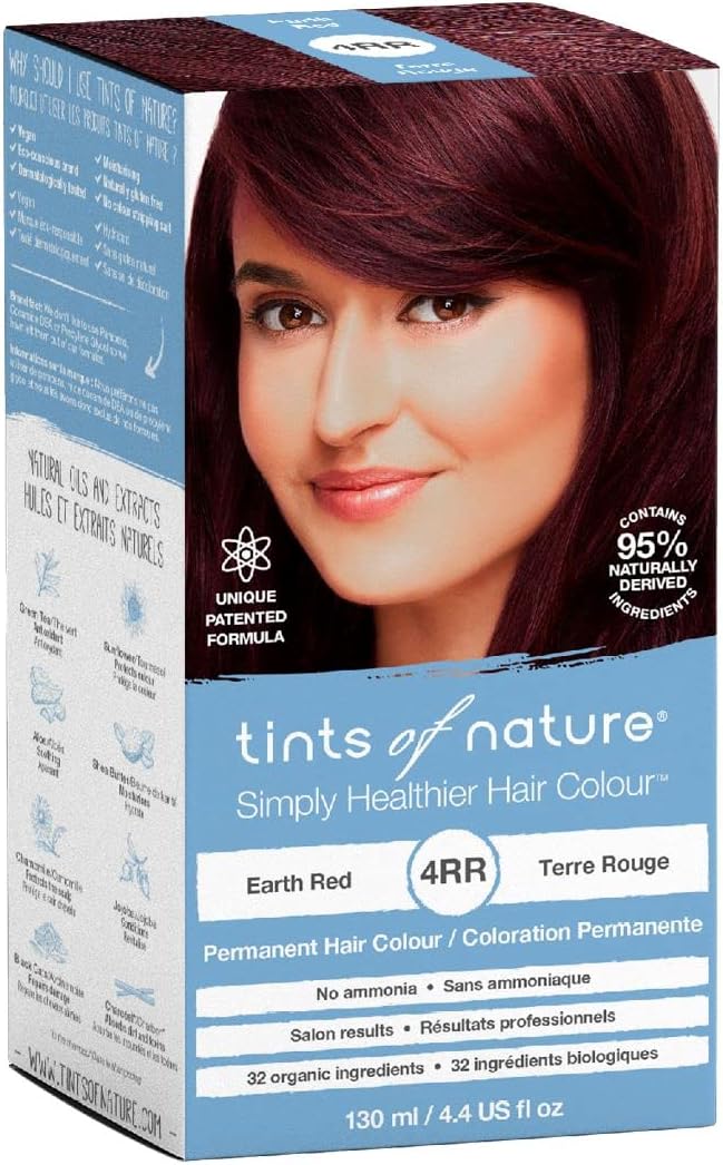 Tints of Nature Organic 4RR Earth Red Permanent Hair Colour 130 ml — Vibrant, Long‑Lasting, Ammonia‑Free Formula