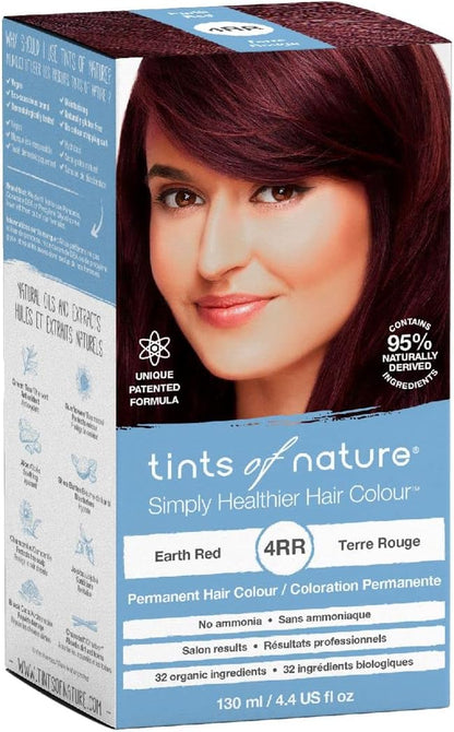Tints of Nature Organic 4RR Earth Red Permanent Hair Colour 130 ml - pack detail and label