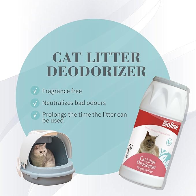 Bioline Cat Litter Deodorizer – Natural, Eco‑Friendly & Fragrance‑Free Odor Neutralizer (425g)