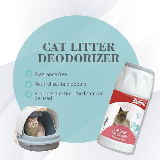 Bioline Cat Litter Deodorizer – Natural, Eco‑Friendly & Fragrance‑Free Odor Neutralizer (425g)