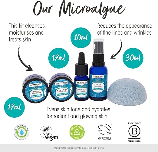 Beauty Kitchen Seahorse Plankton+ Discovery Collection Kit — Set of 4 (Cleanser, Moisturiser, Mask, Facial Oil) — 150 ml / 60 ml / 50 ml / 30 ml