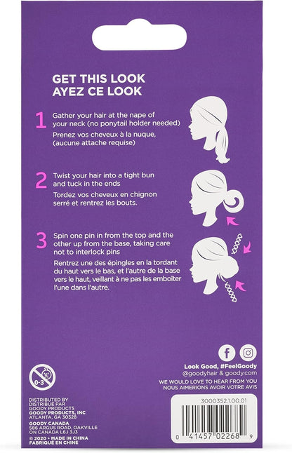 Goody Simple Styles Hair Spin Pin Coil - pack detail and label
