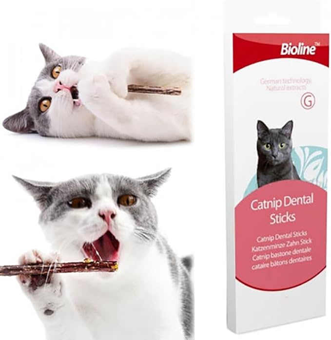 Bioline Catnip Dental Sticks – Natural Catnip Chew Treats for Dental Care (10g)