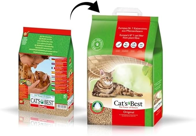 Cat’s Best Original Clumping Cat Litter 20L — Natural Fibre, High Absorption, Low Tracking (8.6 kg)
