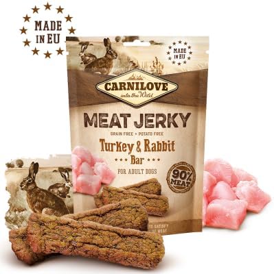 Carnilove Jerky Snack – Turkey & Rabbit High‑Meat Bar for Dogs (100g)