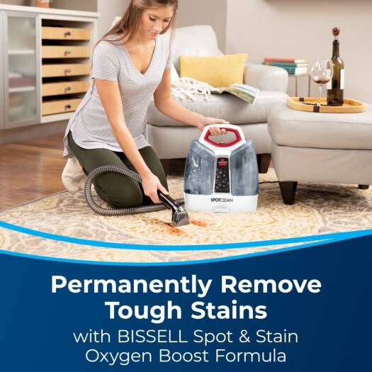 BISSELL SpotClean 3698E – Portable Spot Cleaner for Carpets & Upholstery (White)
