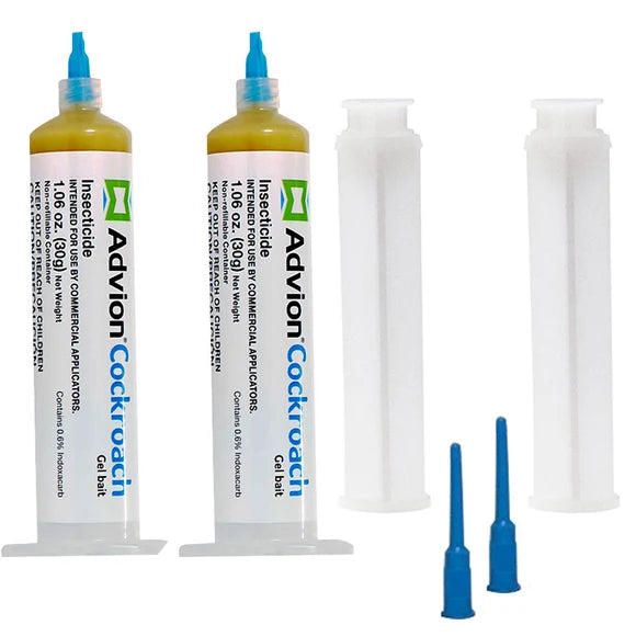 Advion Cockroach Gel Bait 30g (Syngenta) – Professional Roach Killer with Plunger & Tips, Indoor & Outdoor Use Advion