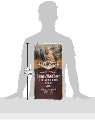 Carnilove Lamb & Wild Boar Dry Food for Adult Cats 6kg - size reference
