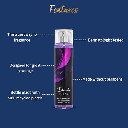 Bath & Body Works Dark Kiss Fine Fragrance Mist 236 ml - key benefits and product claims