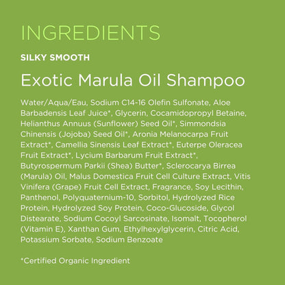 Andalou Naturals Exotic Marula Oil Silky Smooth Shampoo 340 ml - ingredients and product information