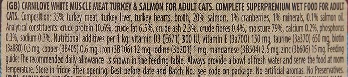 Carnilove Turkey & Salmon Wet Food for Adult Cats – 12×100g (Grain‑Free Natural Cans)