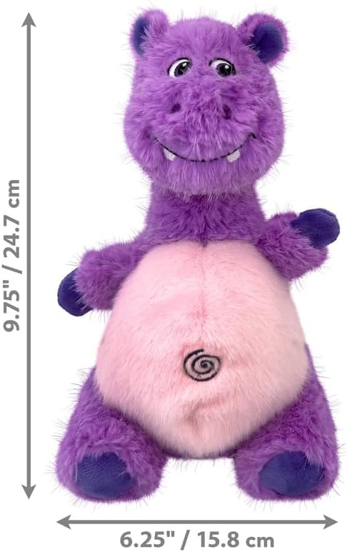 KONG Knots Belly – Hippo Plush Toy with Internal Rope Skeleton & Squeaker