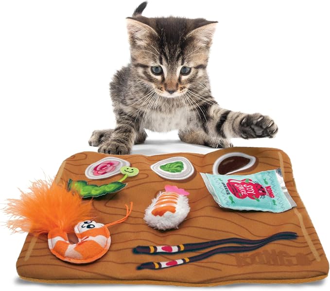 KONG Pull‑A‑Partz Sushi – Multi‑Piece Cat Toy for Batting, Tugging & Puzzle Play