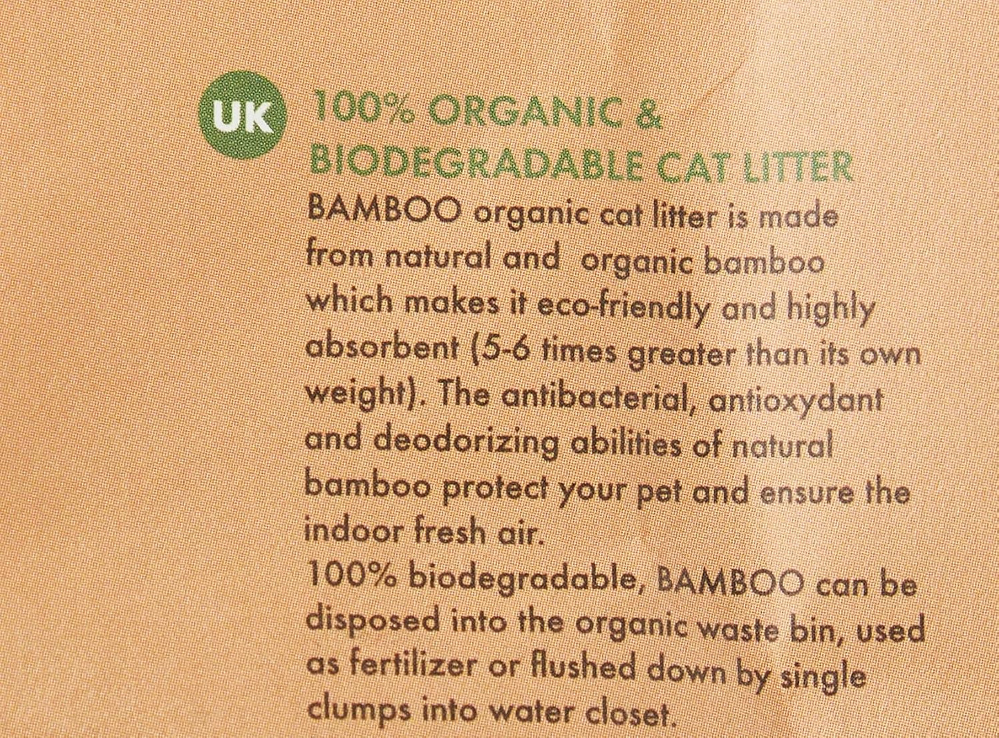 M‑PETS Bamboo Cat Litter – Organic Biodegradable Wood Pellets 5L