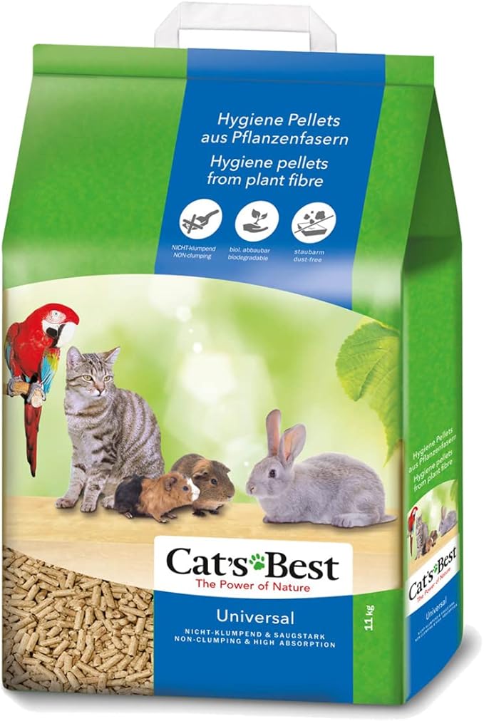 Cat’s Best Universal Cat Litter 20L — Multi‑Pet Wood Granules, High Absorption, Low Odour (11 kg)