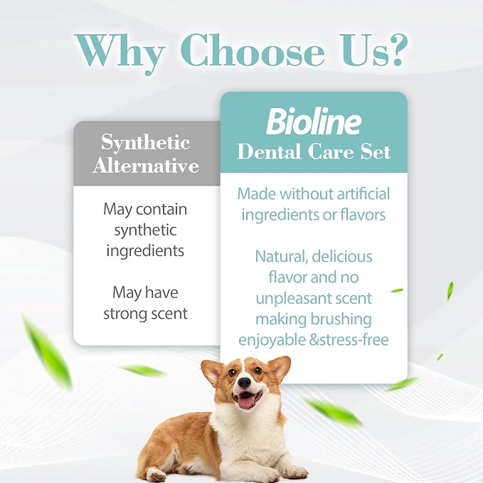 Bioline Dental Care Set, Cleans Teeth and Freshens Breath Beef Flavor -100 Gm