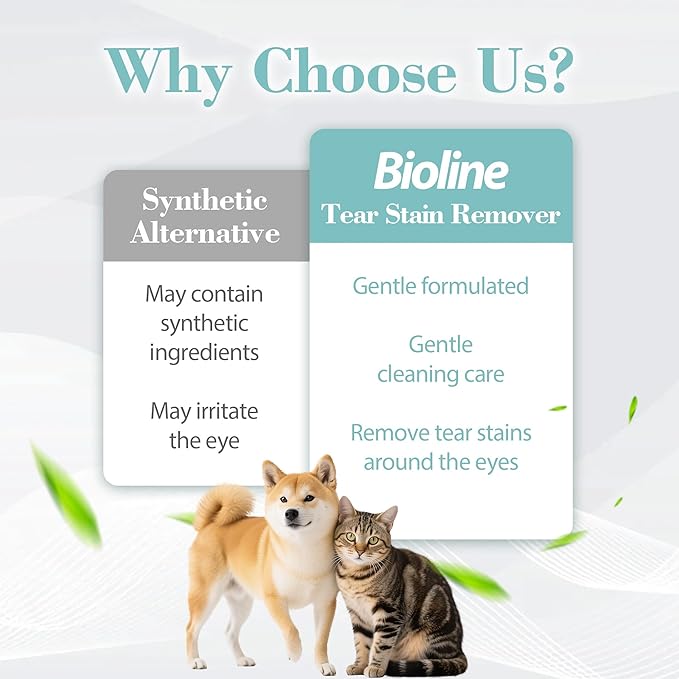 Bioline Tear Stain Remover – Gentle Eye Care for Dogs & Cats (50ml, German Brand)