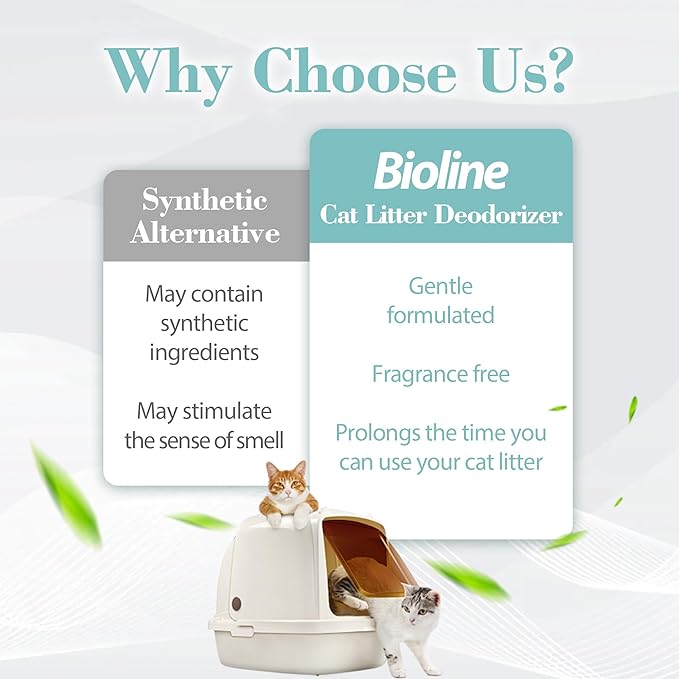 Bioline Cat Litter Deodorizer – Natural, Eco‑Friendly & Fragrance‑Free Odor Neutralizer (425g)