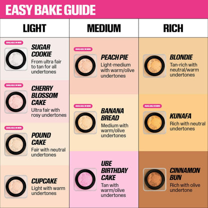 Huda Beauty Easy Bake Loose Baking & Setting Powder 20G - comparison chart